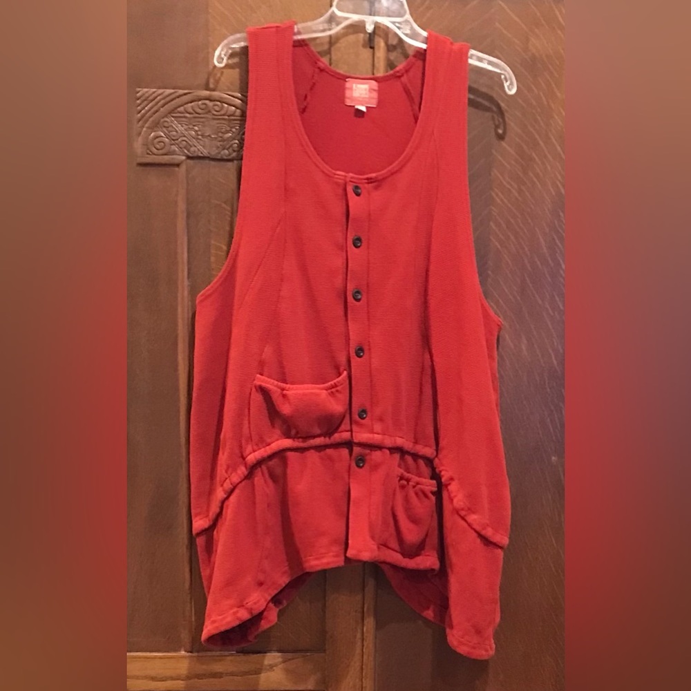 Blue Fish Red Thermal Susset Vest / Jumper w Detachable Flounce